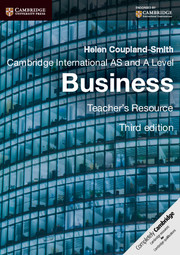 Cambridge International AS & A Level Business Teacher's Resource with CD-ROM 