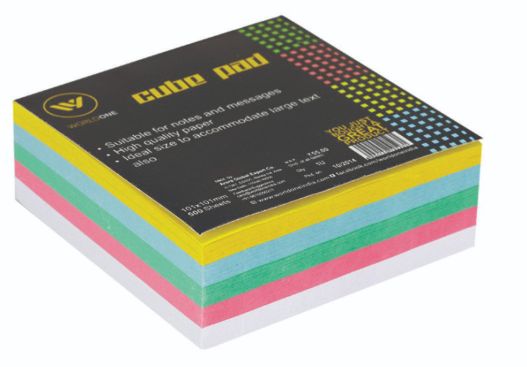 Worldone Cube Pad Plain Coloured Sheets