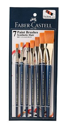 Faber 114702 BRUSH Flat set of 7 Synthetic Hair No 1/2/4/6/8/10/12