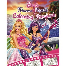 PARRAGON BARBIE THE PRINCESS & THE POPSTAR COLOURING STORYBOOK